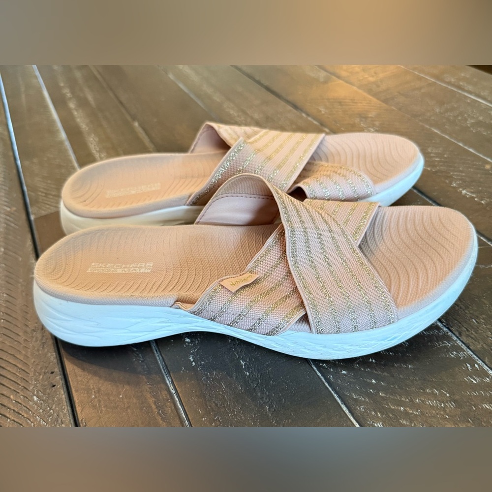 Skechers Women's Pink Slide Sandals